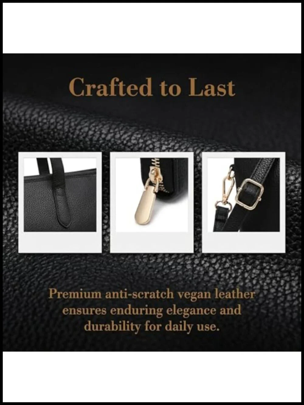 Vegan Leather Tote Bag Set with Crossbody Purse and Wallet 3-Piece Set